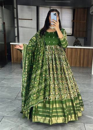 Banarasi Silk Gown with Dupatta