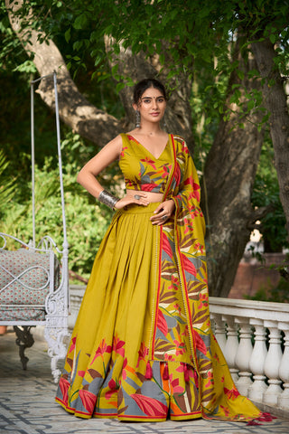 Pure polyester viscose chanderi lehenga choli