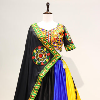 Multi color dola silk lehenga choli for navratri online