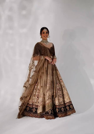 Beige color lehenga choli for women