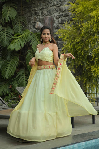 Pista georgette navratri chaniya choli for women online shopping
