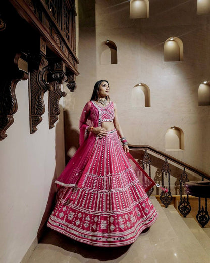 Pink color lehenga choli online shopping