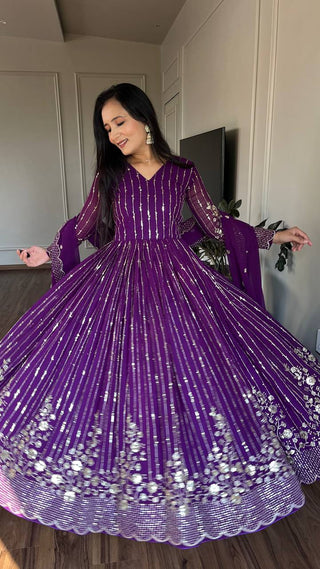 Purple Gown for women online
