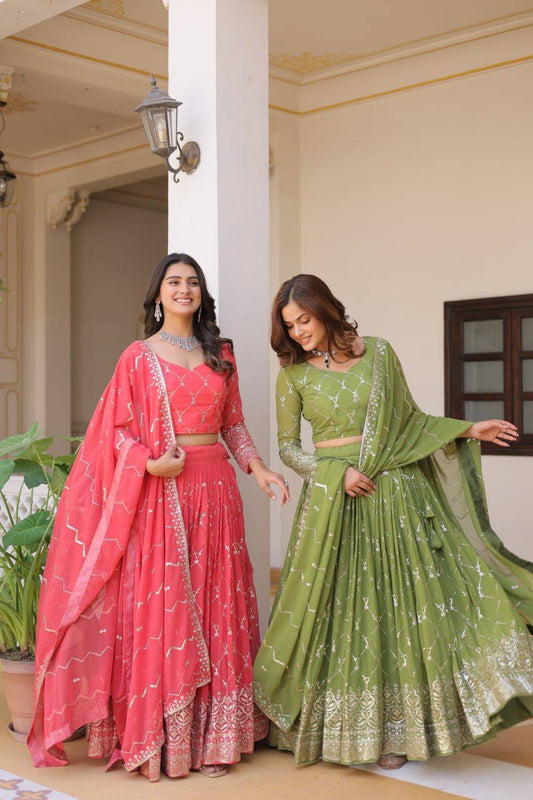 Pure Georgette Lehenga Choli With Dupatta
