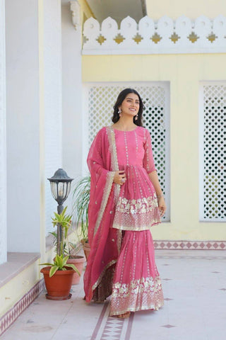 Pink Sharara Suit for Wedding
