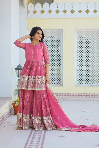 Pink Sharara Suit for women
