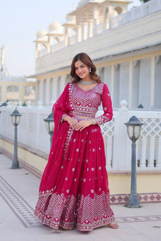 Pink georgette lehenga choli price