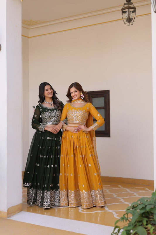 Wedding wear georgette lehenga choli for women
