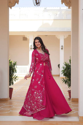 Pink Colour gown for Engagement
