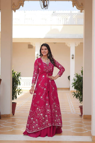 Pink colour Gown for wedding
