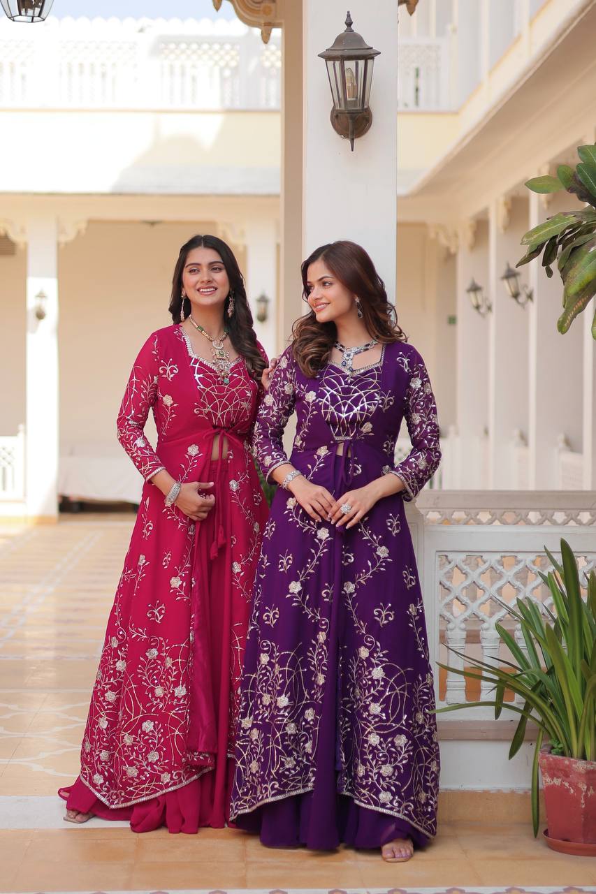 Wedding wear georgette Gown for women
