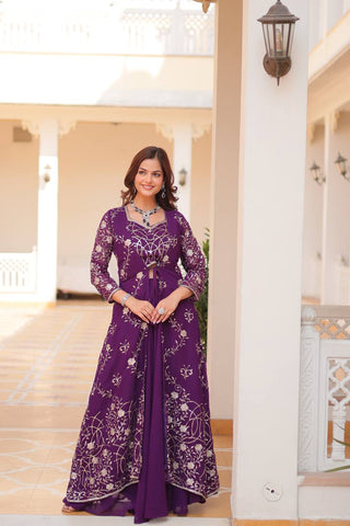 Purple Colour Gown for Wedding
