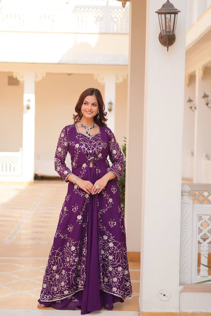 Purple Colour Gown for Wedding
