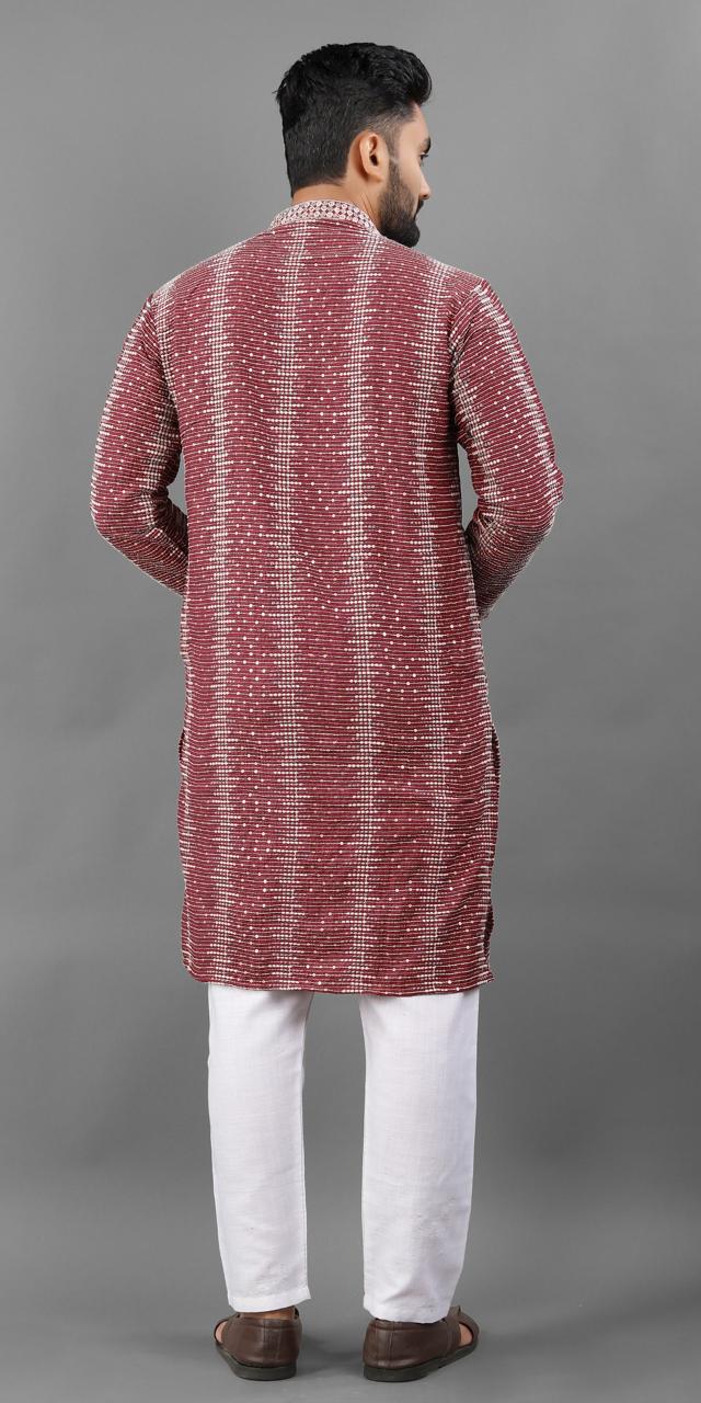 Maroon color important kurta men's images