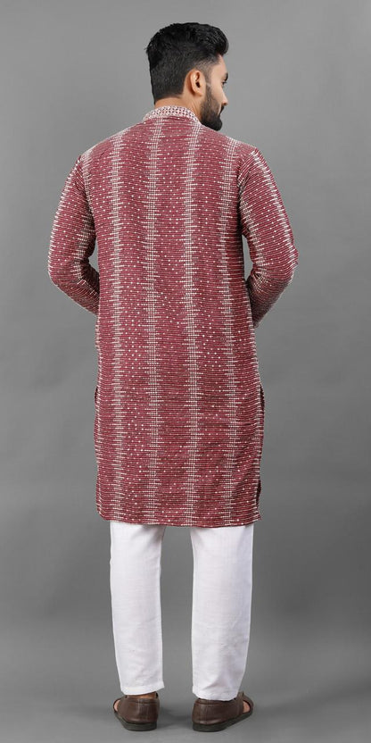 Maroon color important kurta men's images