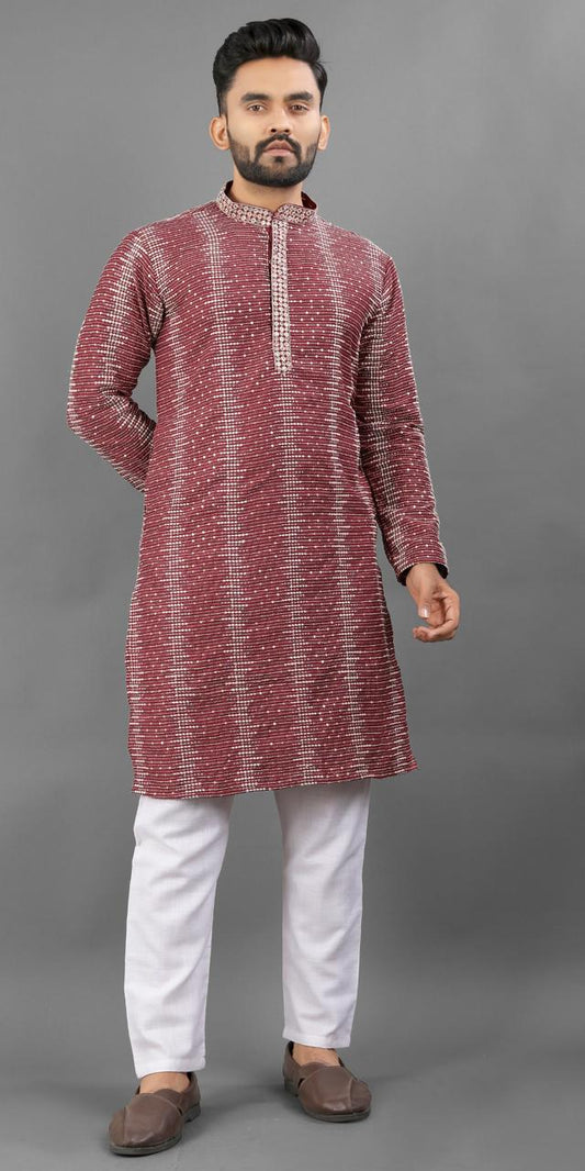 Maroon color important kurta men's price