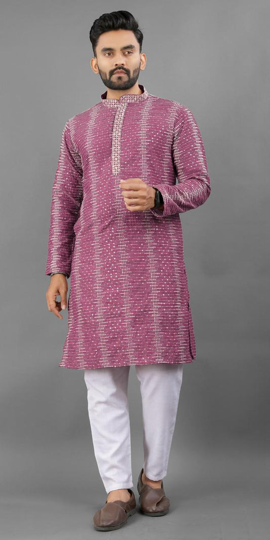 Pink color important kurta for men's