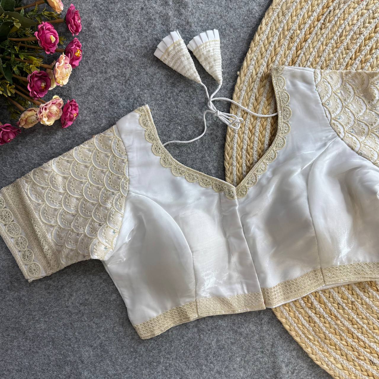 White color jimmy choo blouse online