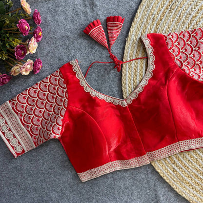 Red color jimmy choo blouse online shopping