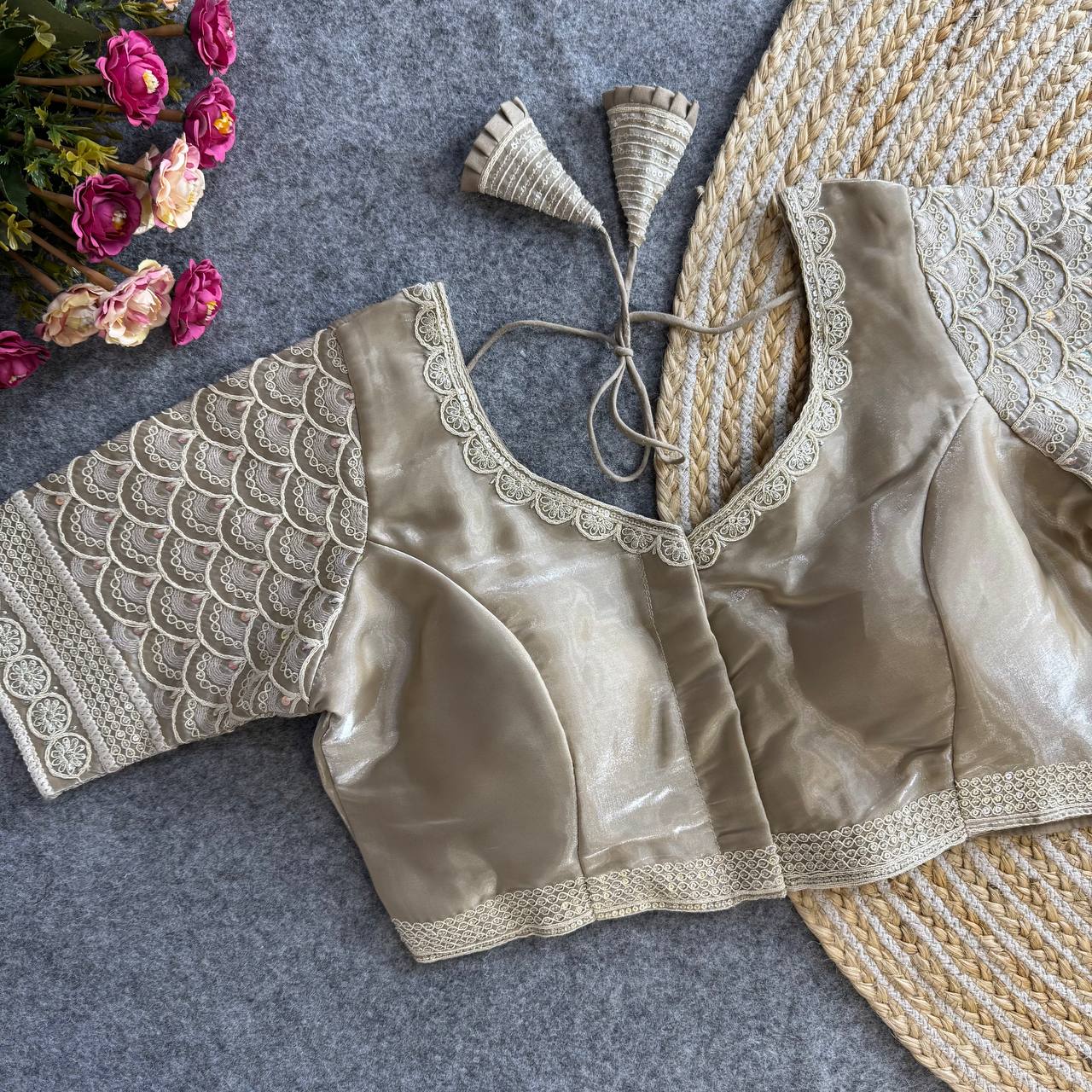 Off White color jimmy choo lehenga blouse