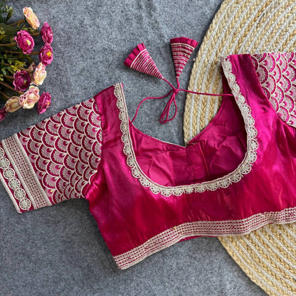 Pink color jimmy choo sarees blouse