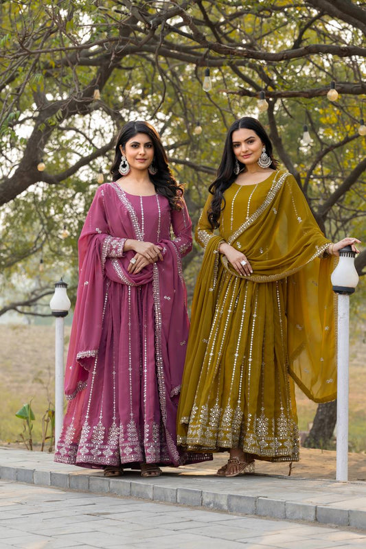 Designer readymade georgette long gown