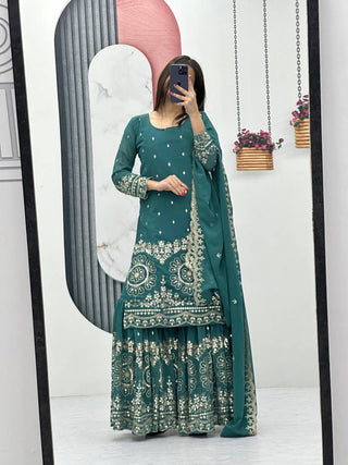 Rama color georgette sharara suit for women