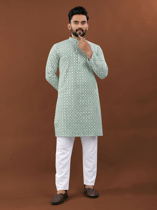 Pista color rayon mens kurta with online
