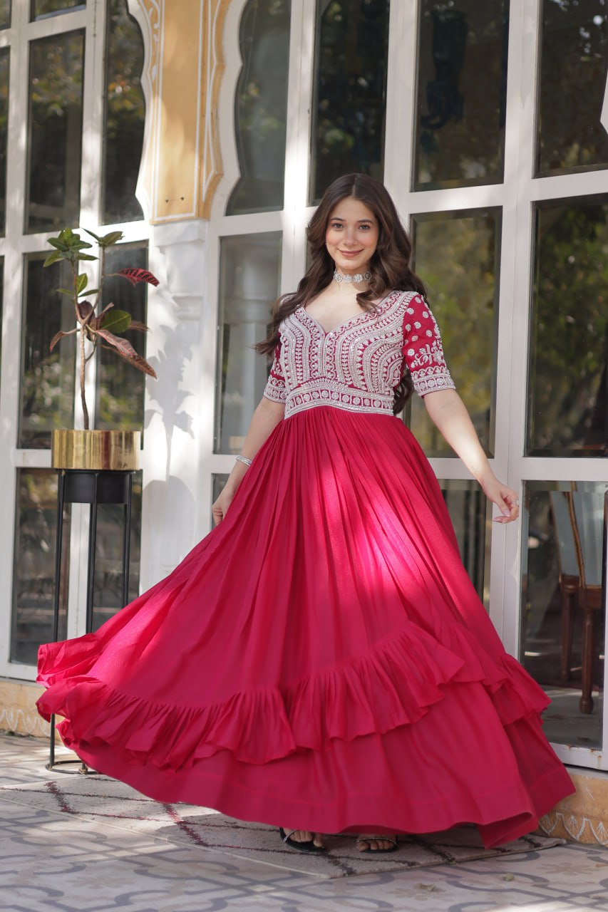 Pink color georgette lehenga choli with price
