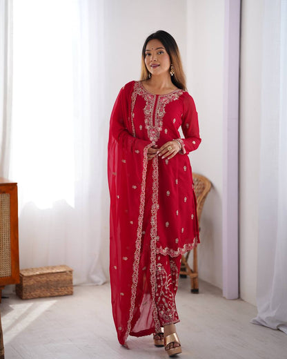 Pink color georgette salwar suit for women