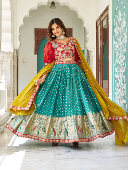 Rama shimmer lehenga choli with dupatta online shopping