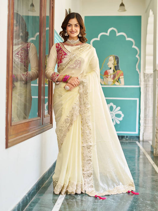 Pink Saree Party Wear
