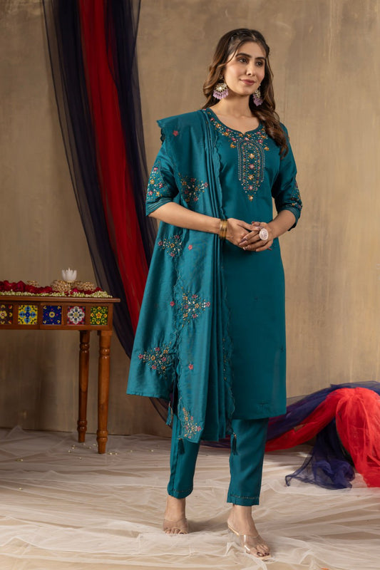 Rama palazzo suit for women with dupatta
