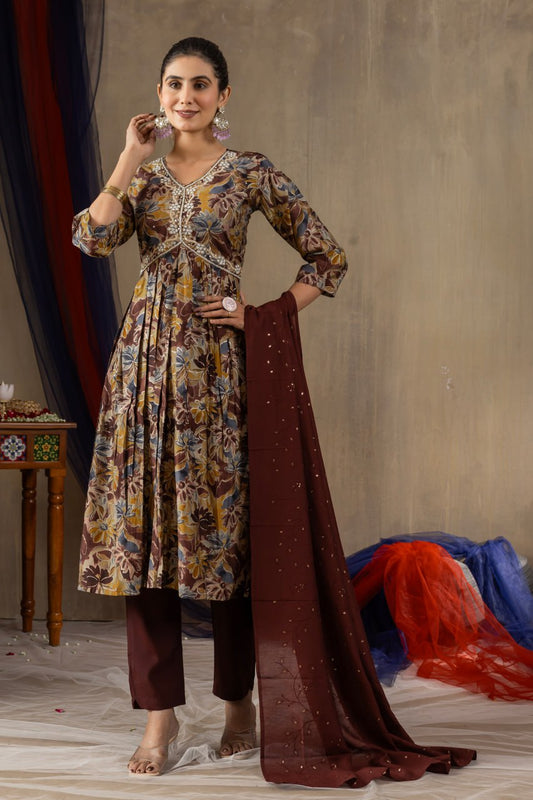 Maroon color modal print salwar suit  with price
