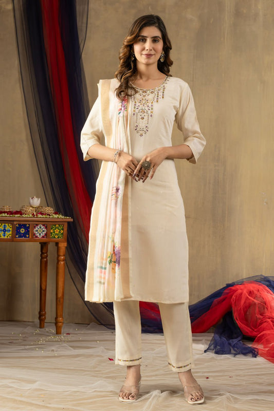 Off white Suit for ladies
