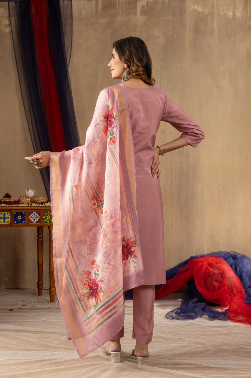 Onion color shimmer gold silk salwar suit for women price
