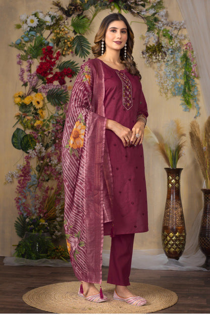 Festive wear cerise salwar suit