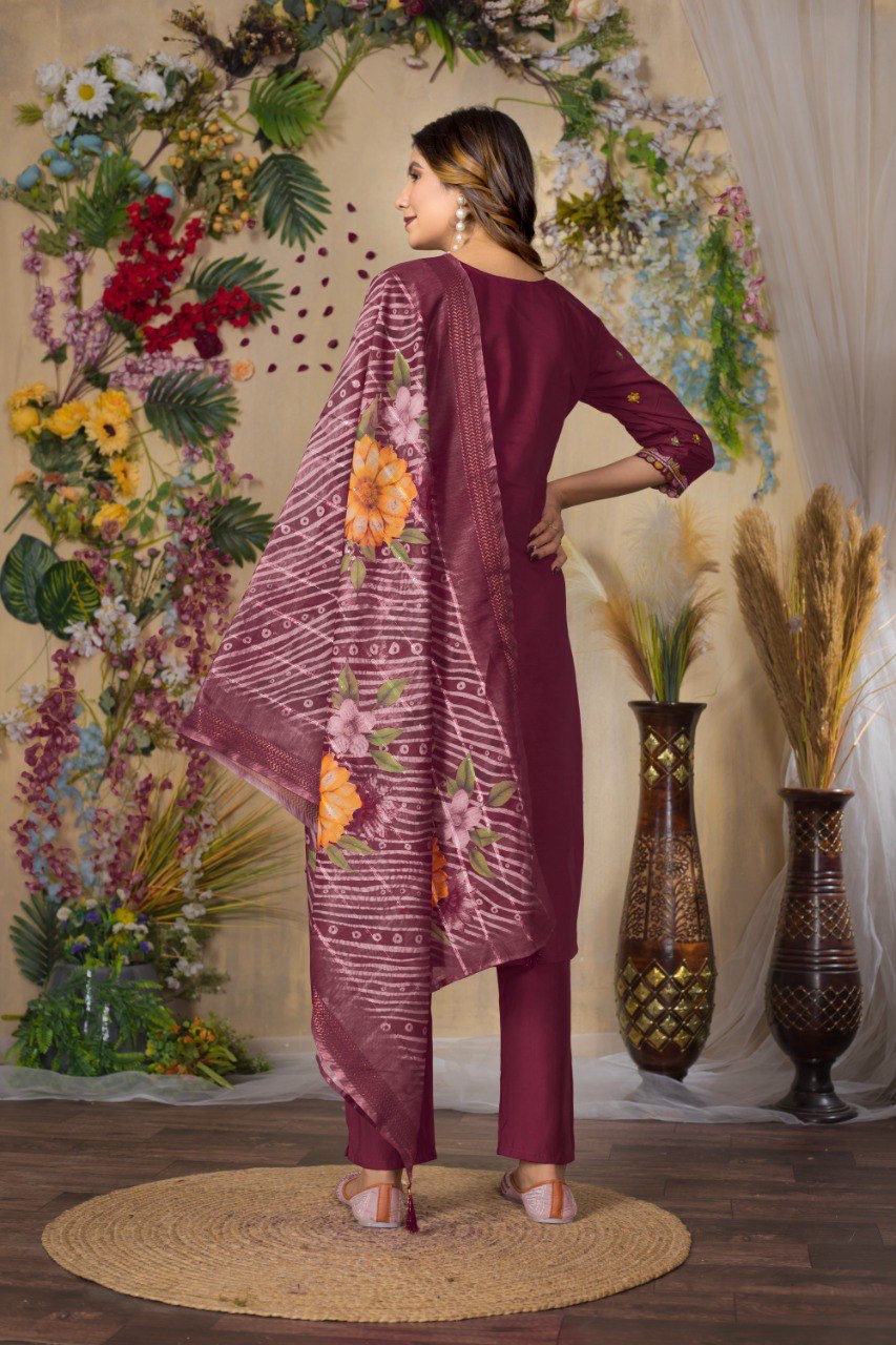 Cerise salwar suit for women