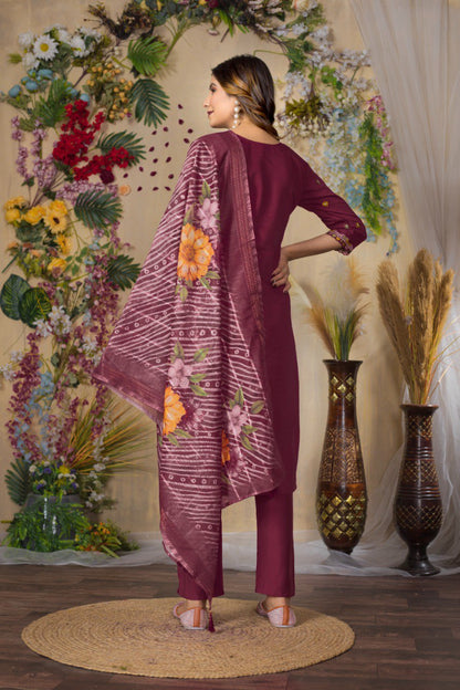 Cerise salwar suit for women