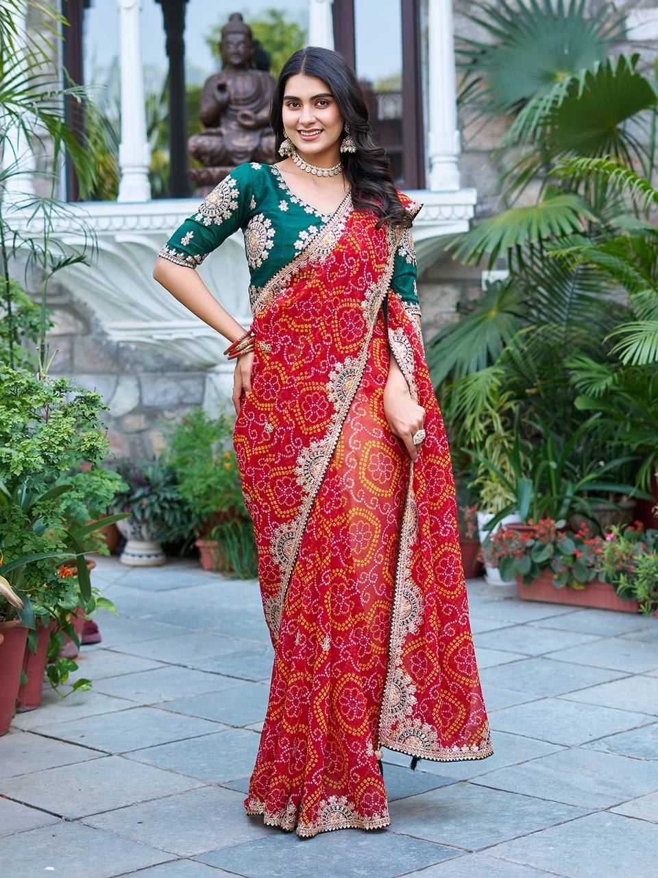 Wedding wear red saree with price