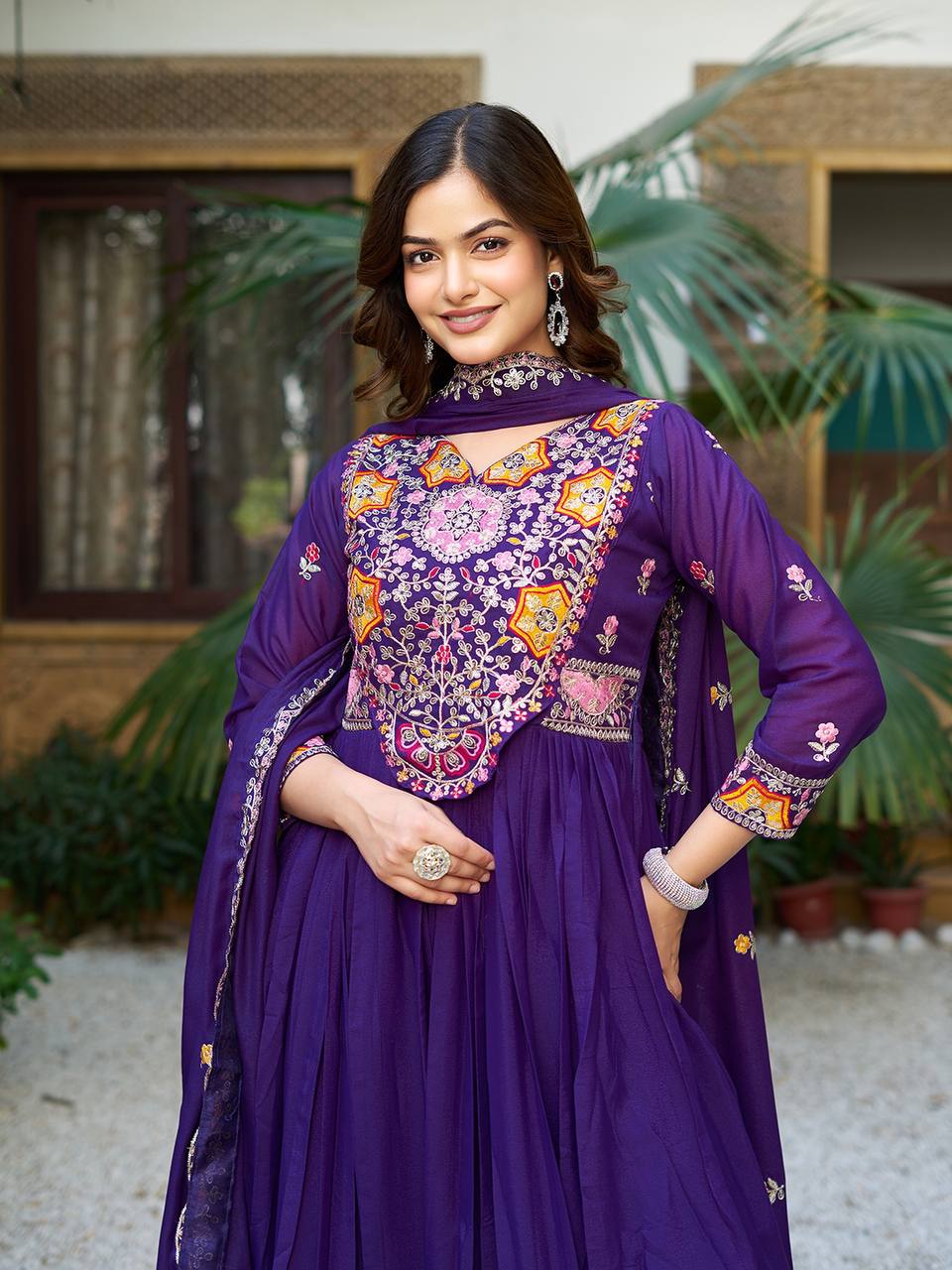 Purple Colour Gown For Wedding
