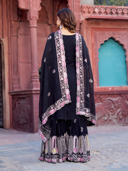 Black sharara Party Wear
