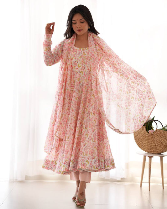 Floral printed gown for women