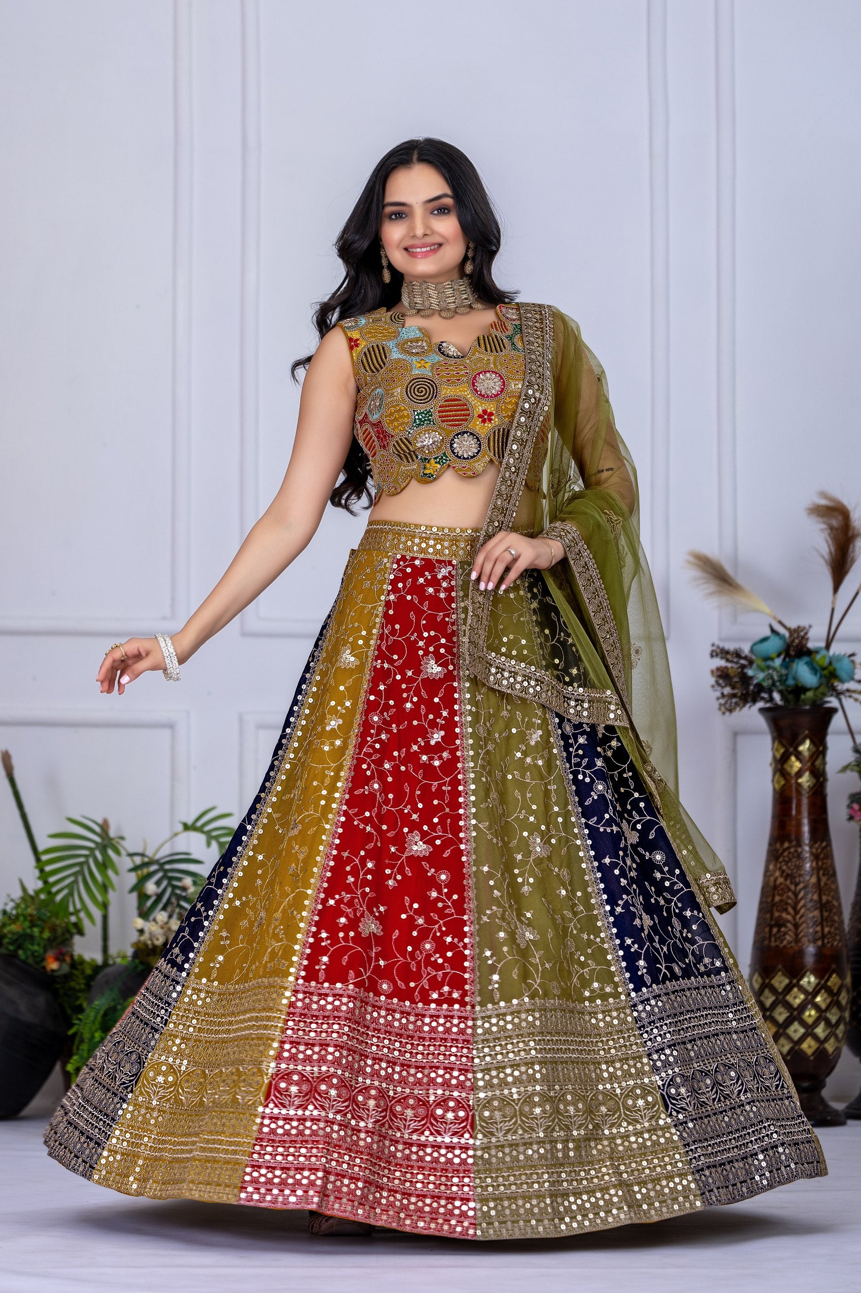 Pure Georgette Lehenga Choli With Dupatta USA
