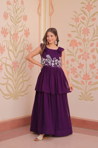 Purple color long gown