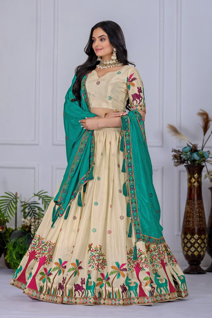 Off white color embroidery work chaniya choli UK