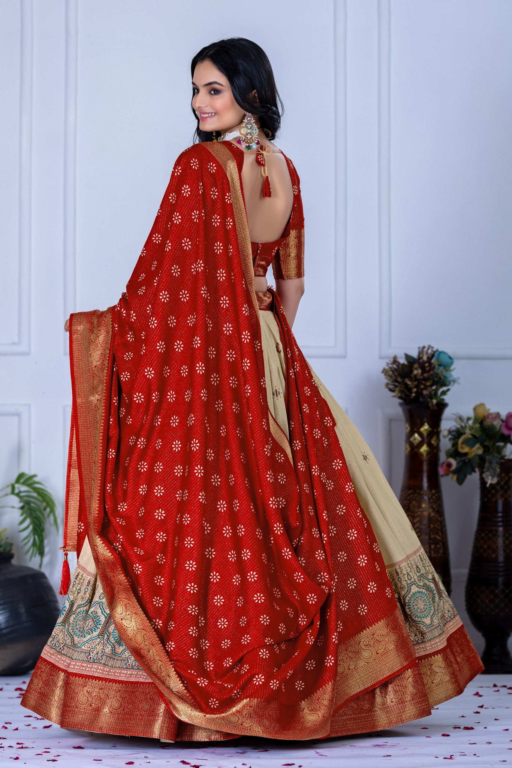 Wedding wear red color lehenga UK