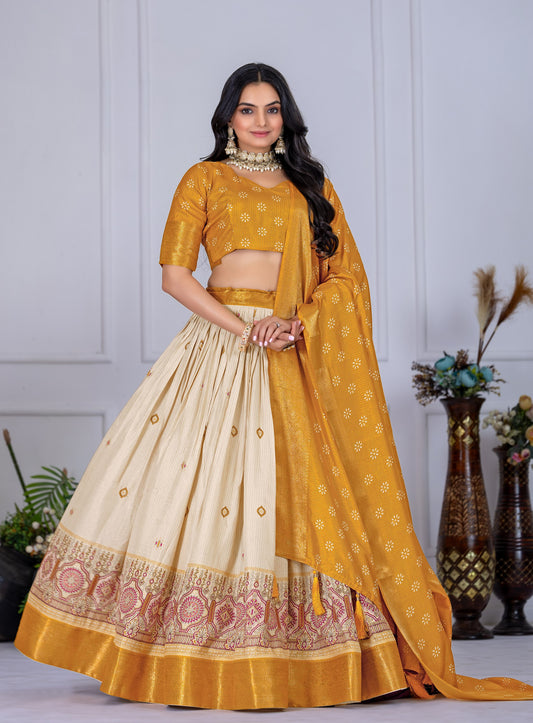 Yellow lehenga choli for women party wear
