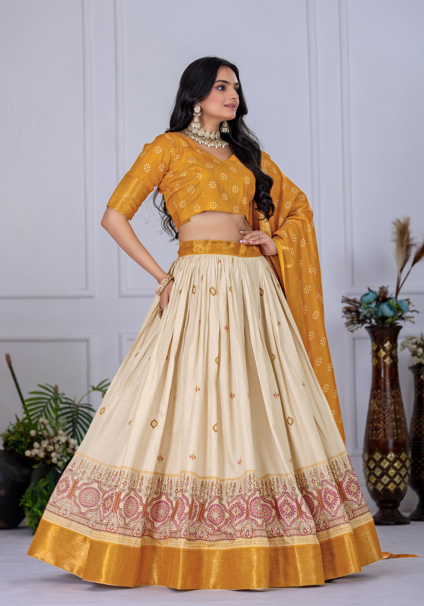 Yellow lehenga choli for women with price USA

