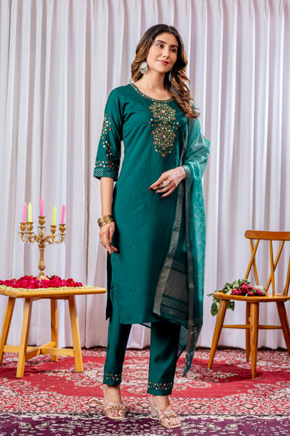 Wedding wear rama viscose silk salwar kameez
